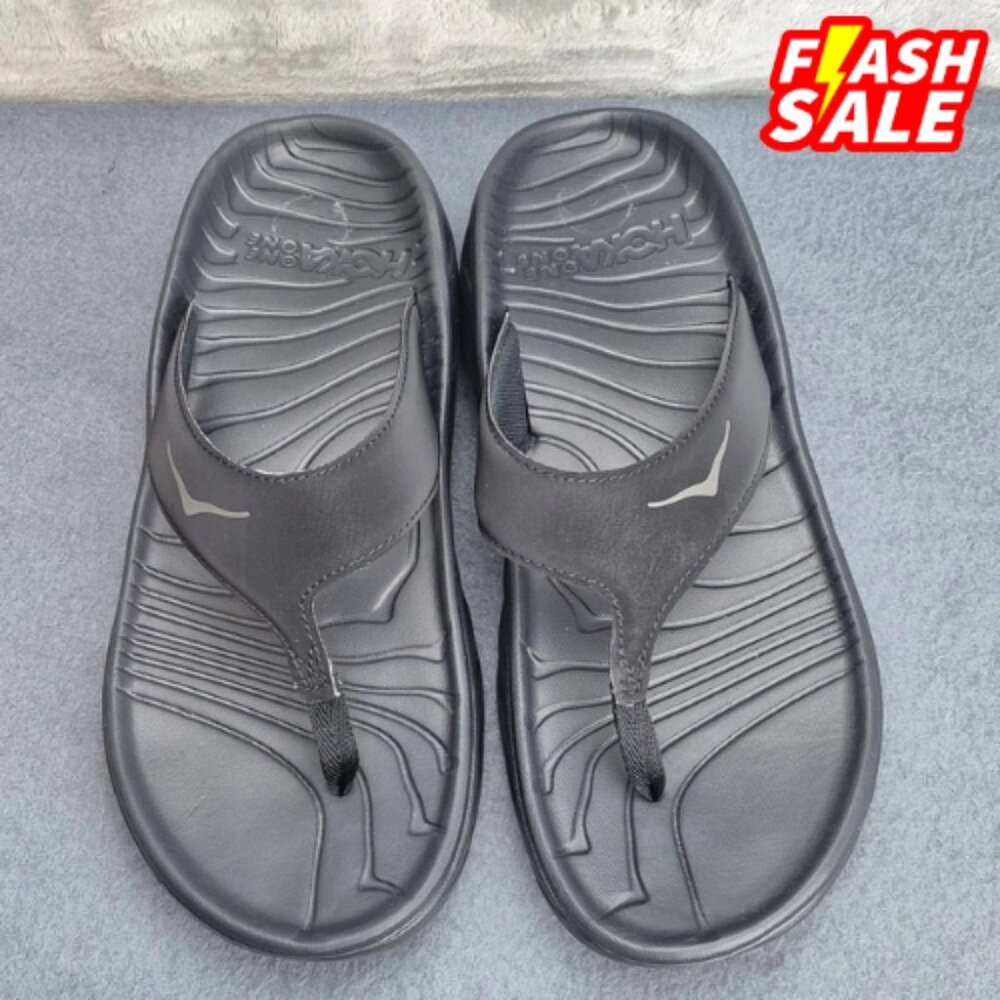 HOKA - ORA Recovery Flip-Flops - Women's - Black/Dark Gull Gray